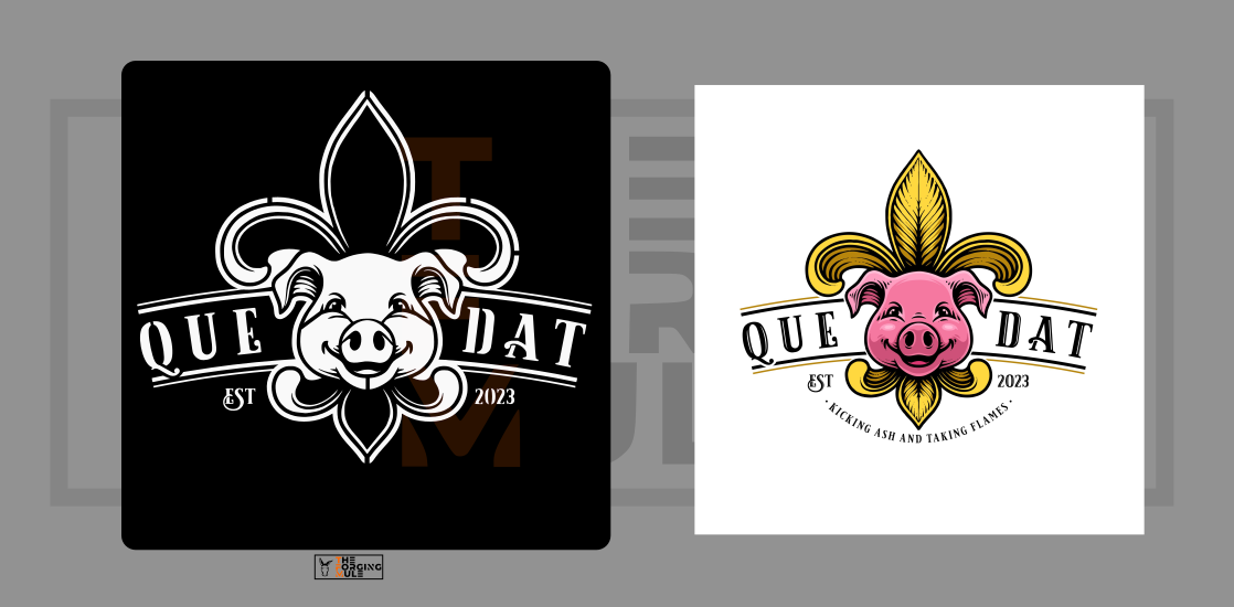 Custom Que Dat BBQ sign 24”x24”