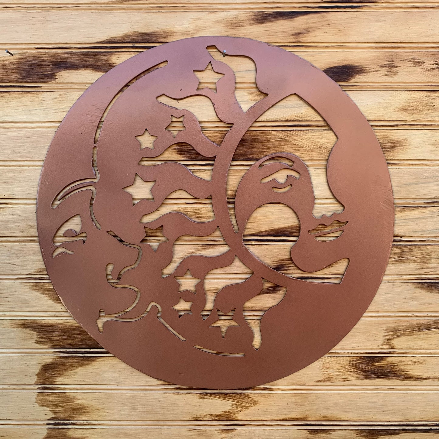 Sun & Moon w/ stars | Metal Wall Art