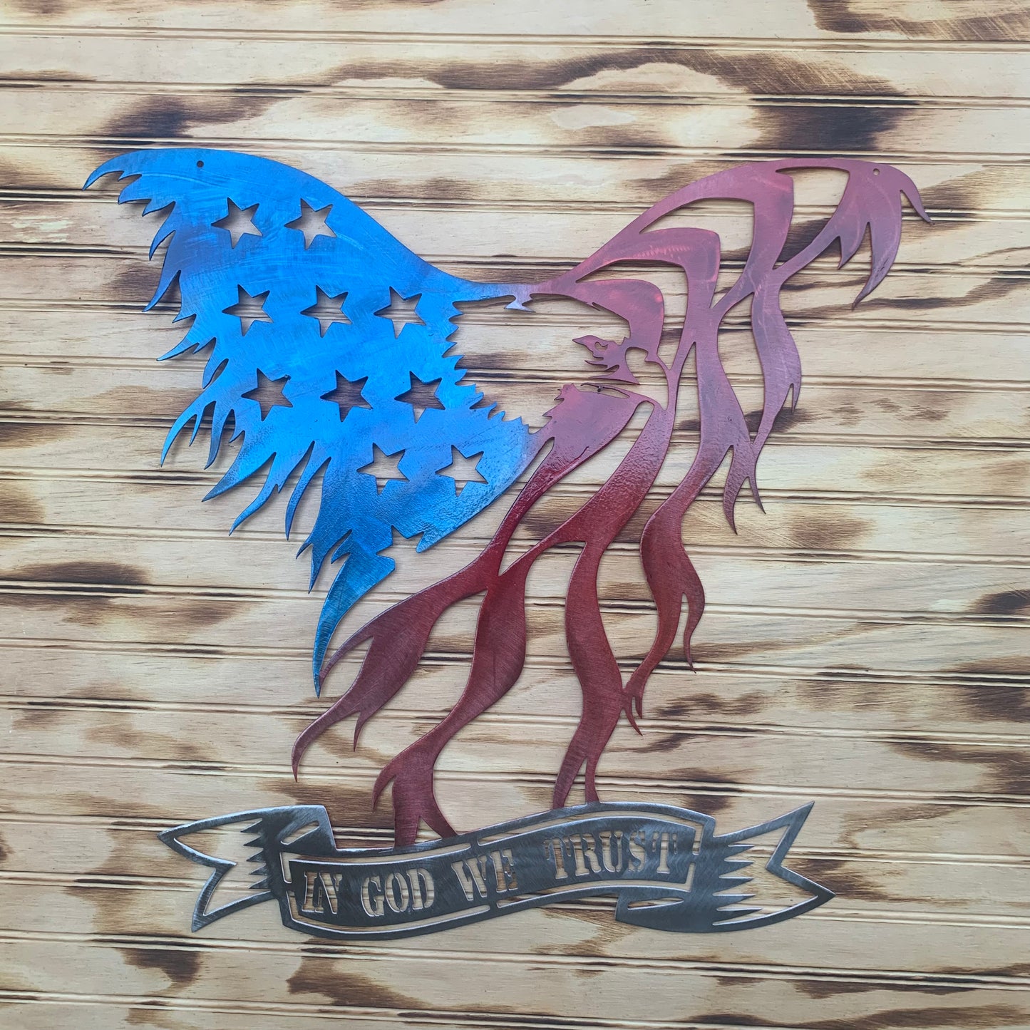 In God We Trust US Eagle | 3D Effect | Metal Wall Art