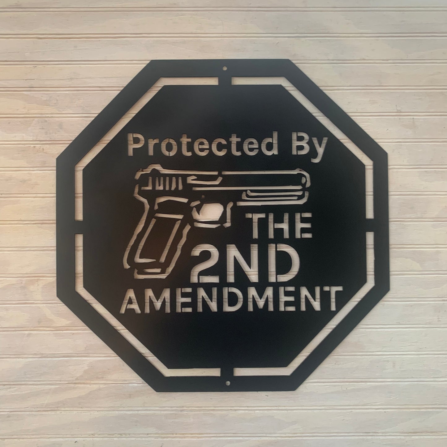 Protected By The 2nd Amendment - Metal Wall Sign
