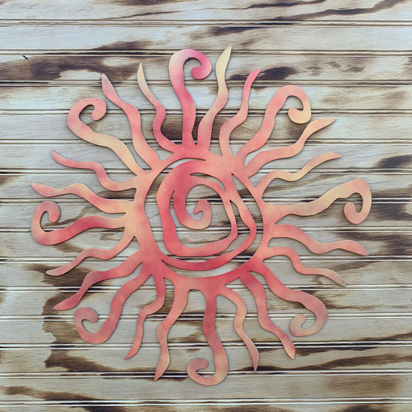 Funky Sun | Hand-Painted | Metal Wall Art