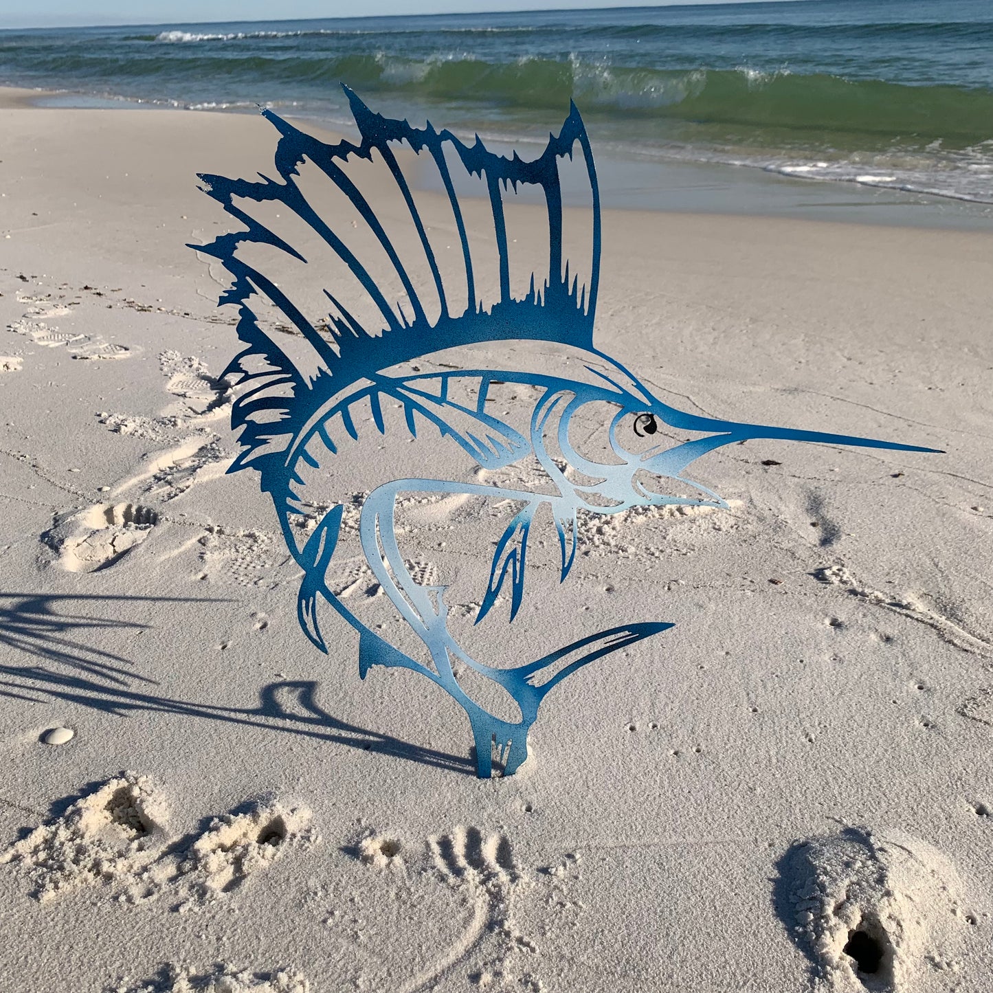 Sailfish | Hand-Painted | Metal Wall Art