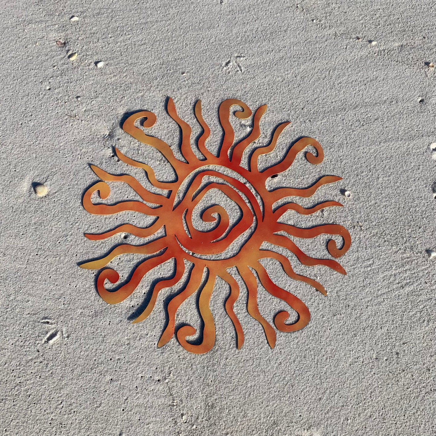 Funky Sun | Hand-Painted | Metal Wall Art