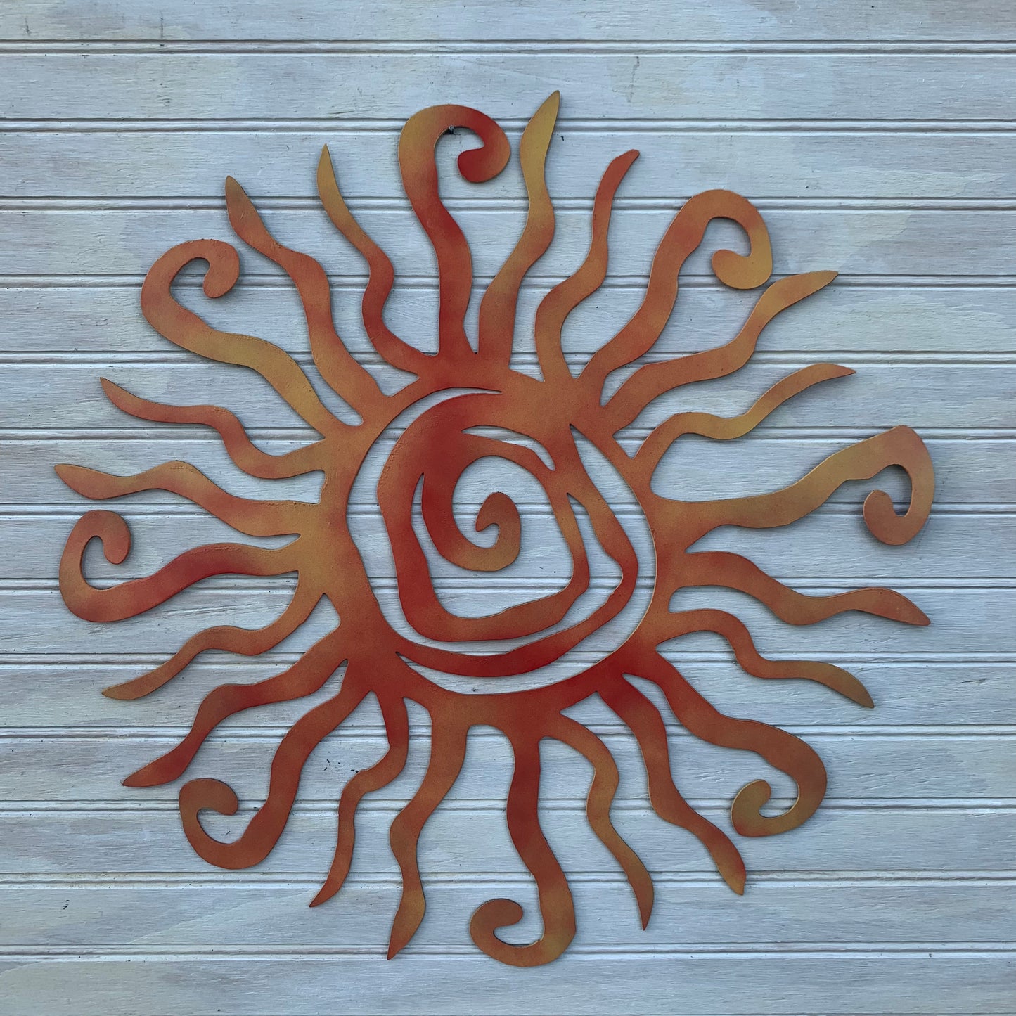 Funky Sun | Hand-Painted | Metal Wall Art