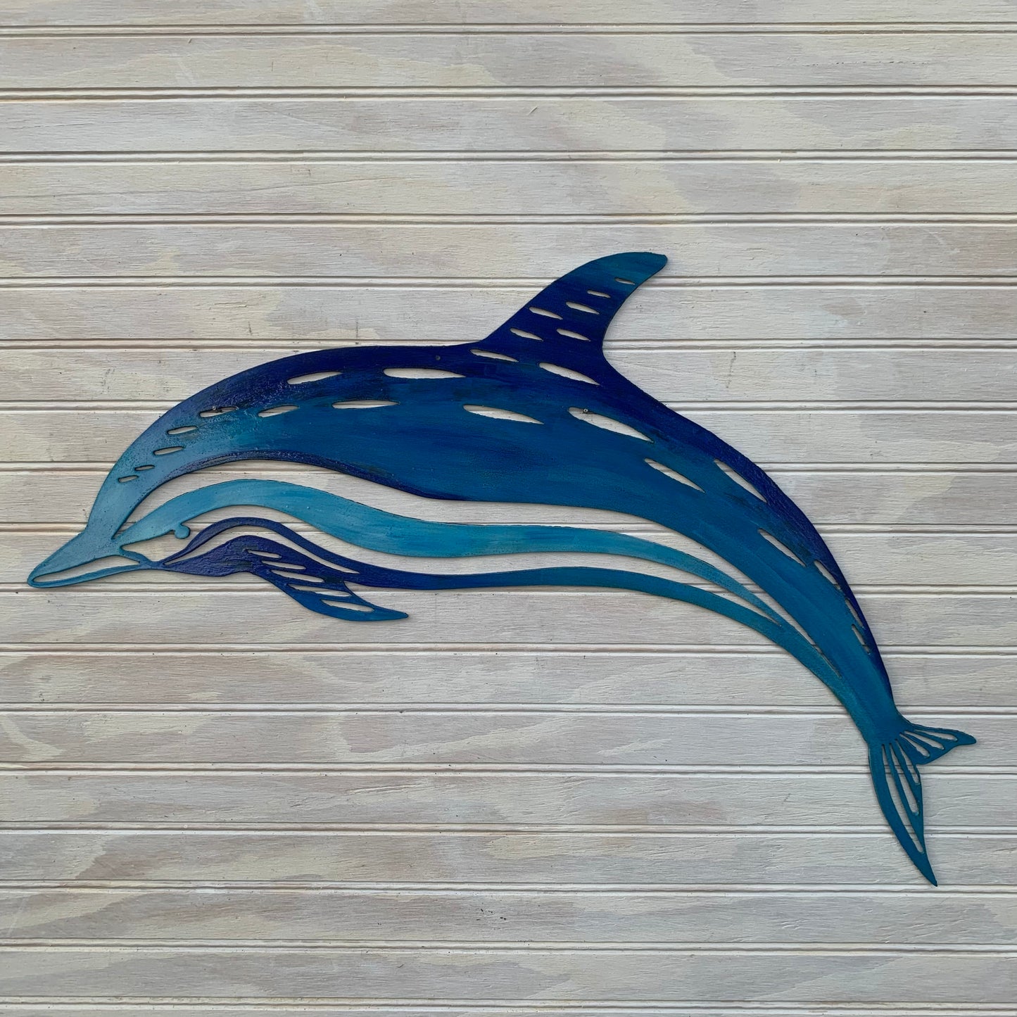 Dolphin | Hand-Painted | Metal Wall Art