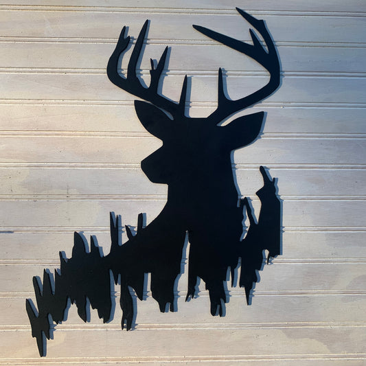 Hiding Deer | Metal Wall Art