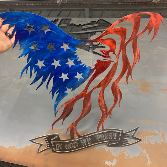 In God We Trust US Eagle | 3D Effect | Metal Wall Art