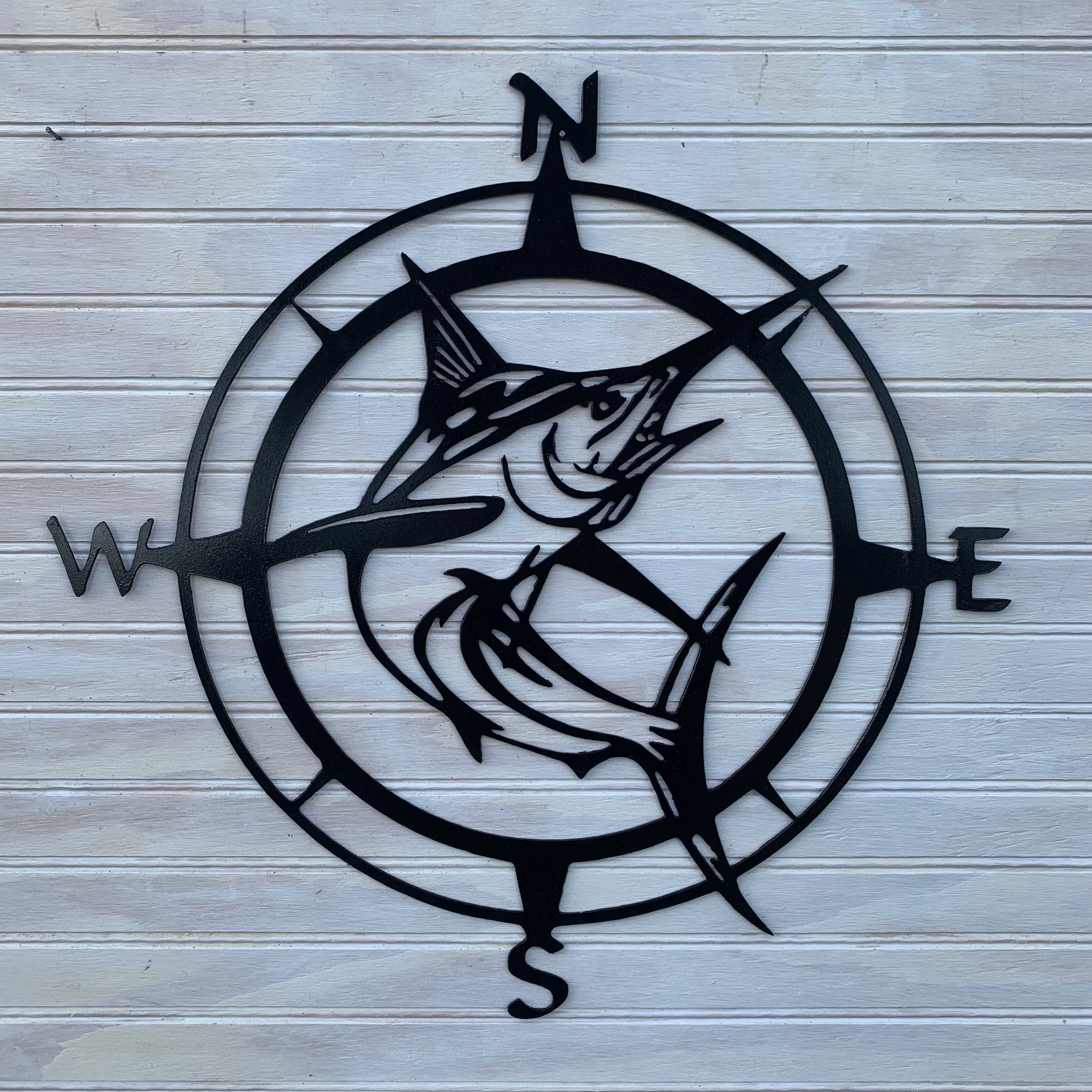 Marlin Compass Marlin Compass | Metal Wall Art – Theforgingmule