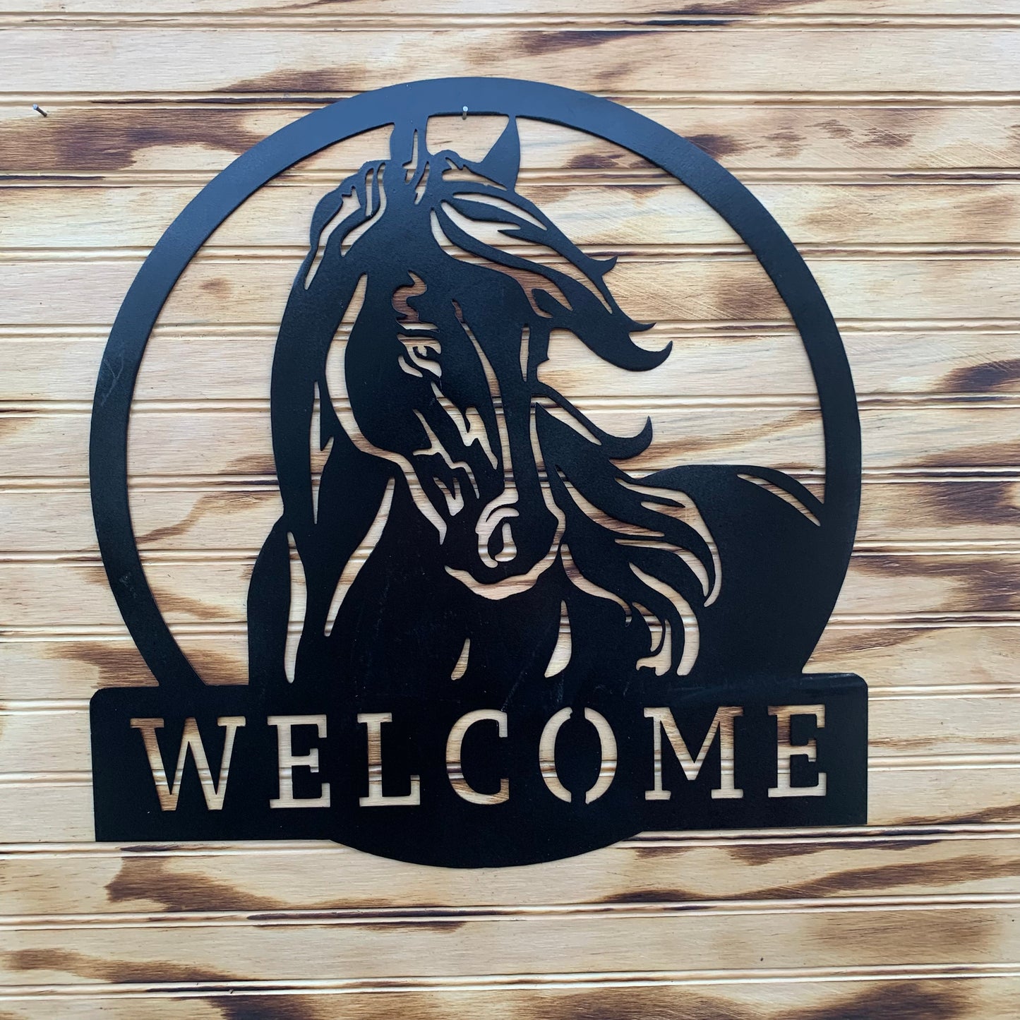 Welcome Horse Sign - Customizable | Metal Wall Art