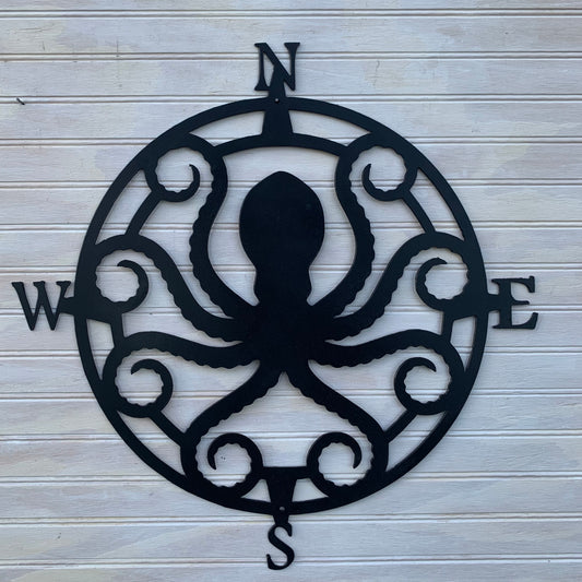 Octopus Compass | Metal Wall Art