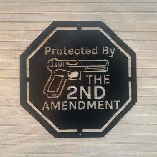 Protected By The 2nd Amendment - Metal Wall Sign