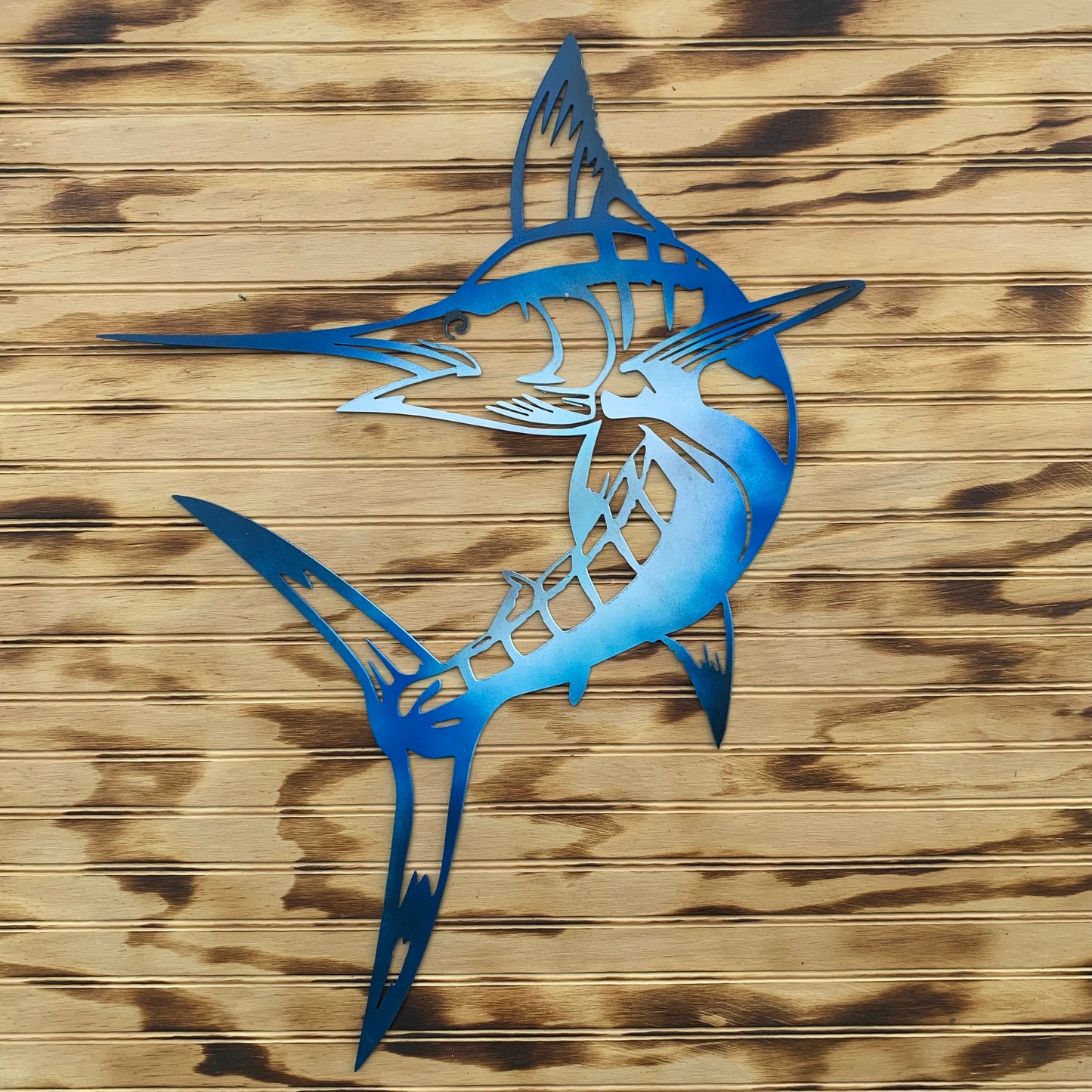 Blue Marlin | Hand-Painted | Metal Wall Art