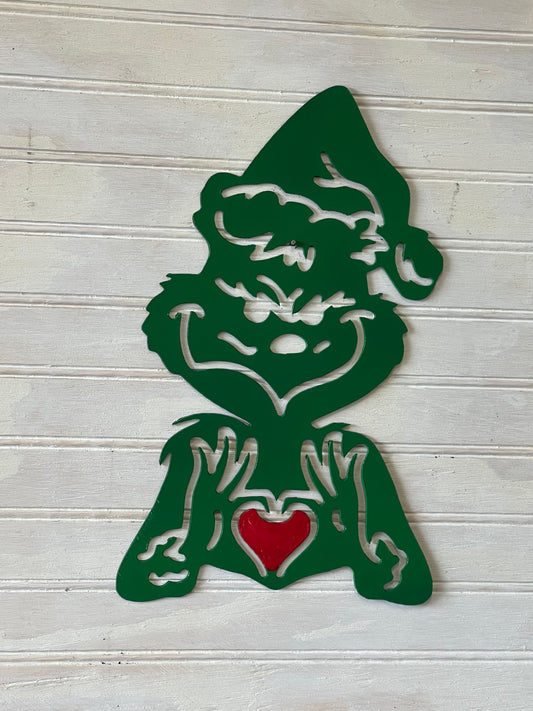 Grinch Heart | Metal Wall Art